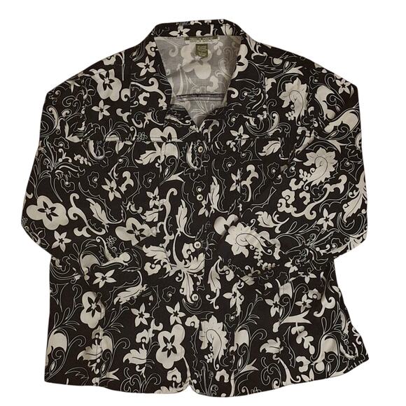 Mirror Image button up floral pattern blouse Size Large - Picture 1 of 6
